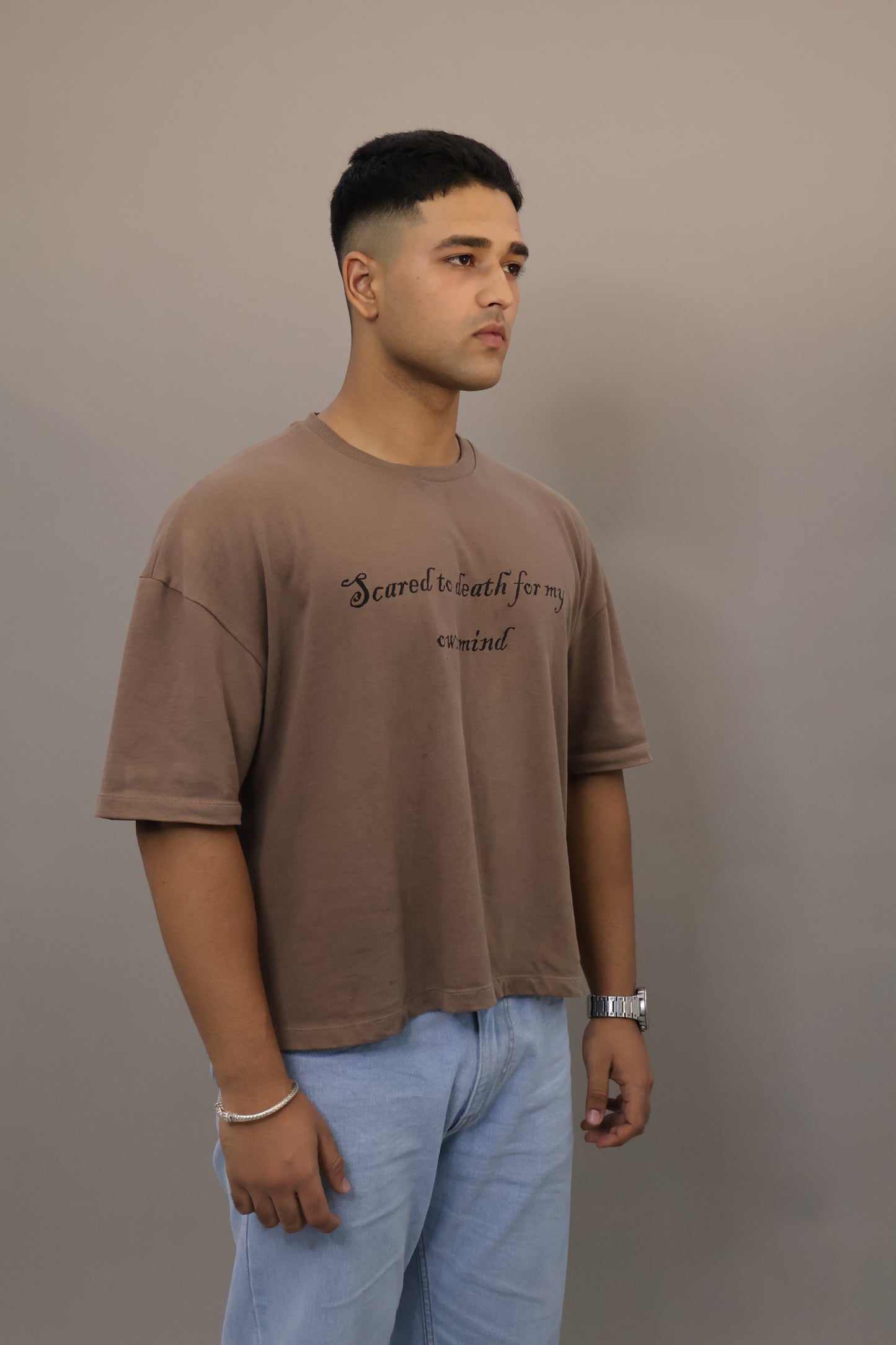 Illusion eye t-shirt brown unisexual