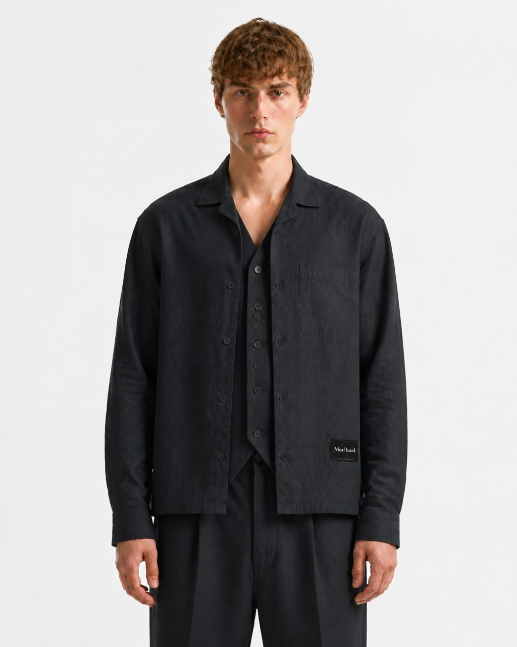 LINEN SHIRT CHARCOAL GREY
