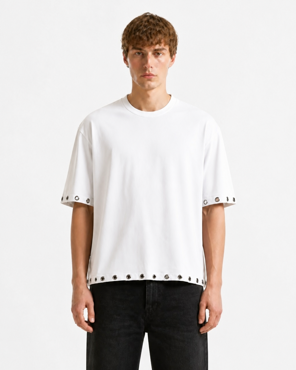 EYELET WHITE TEE