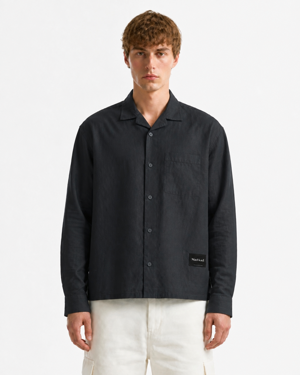 LINEN SHIRT CHARCOAL GREY