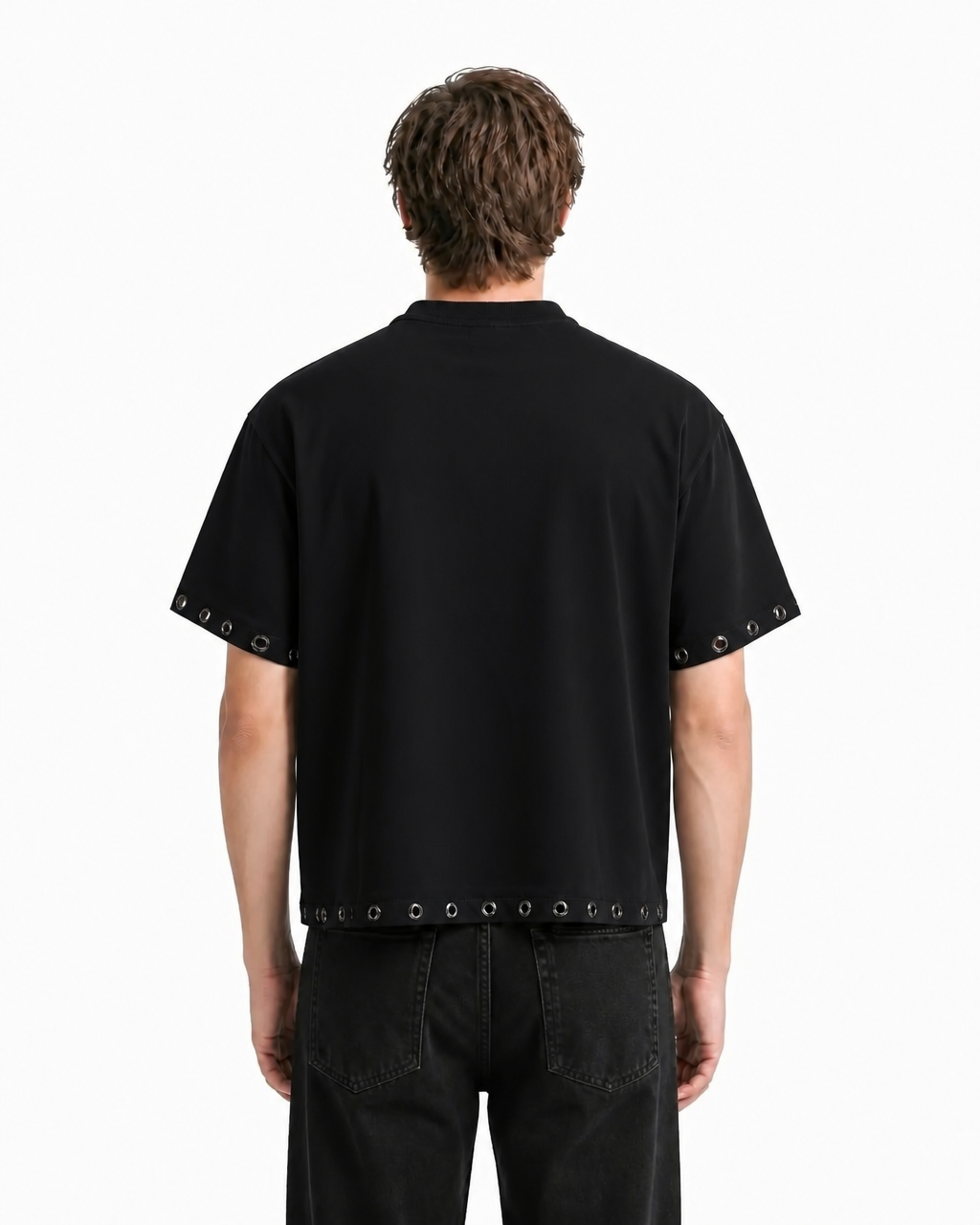 EYELET BLACK TEE